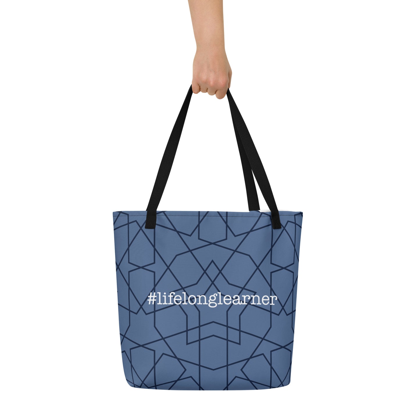 #LifeLongLearner Star All-Over Print Large Tote Bag