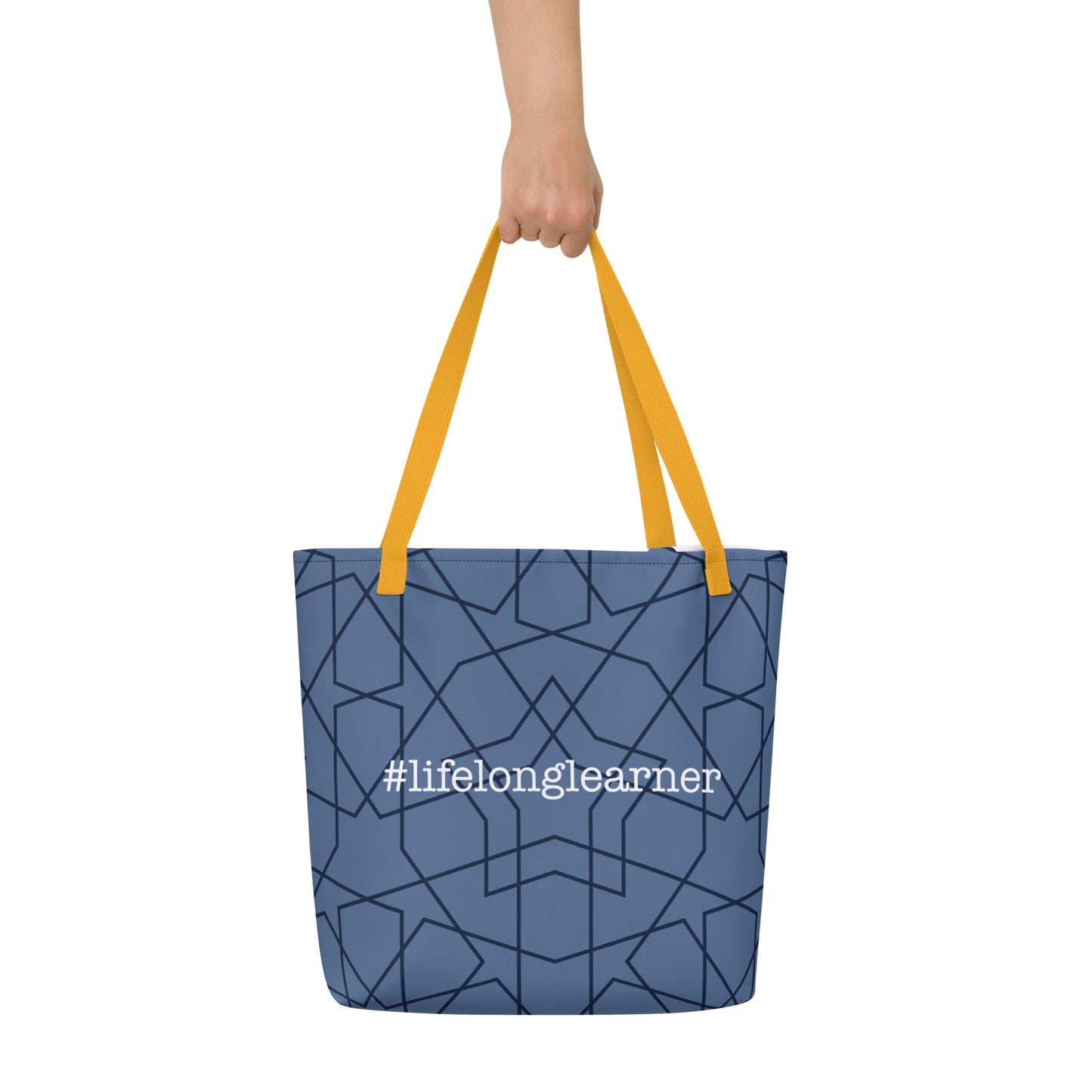 #LifeLongLearner Star All-Over Print Large Tote Bag