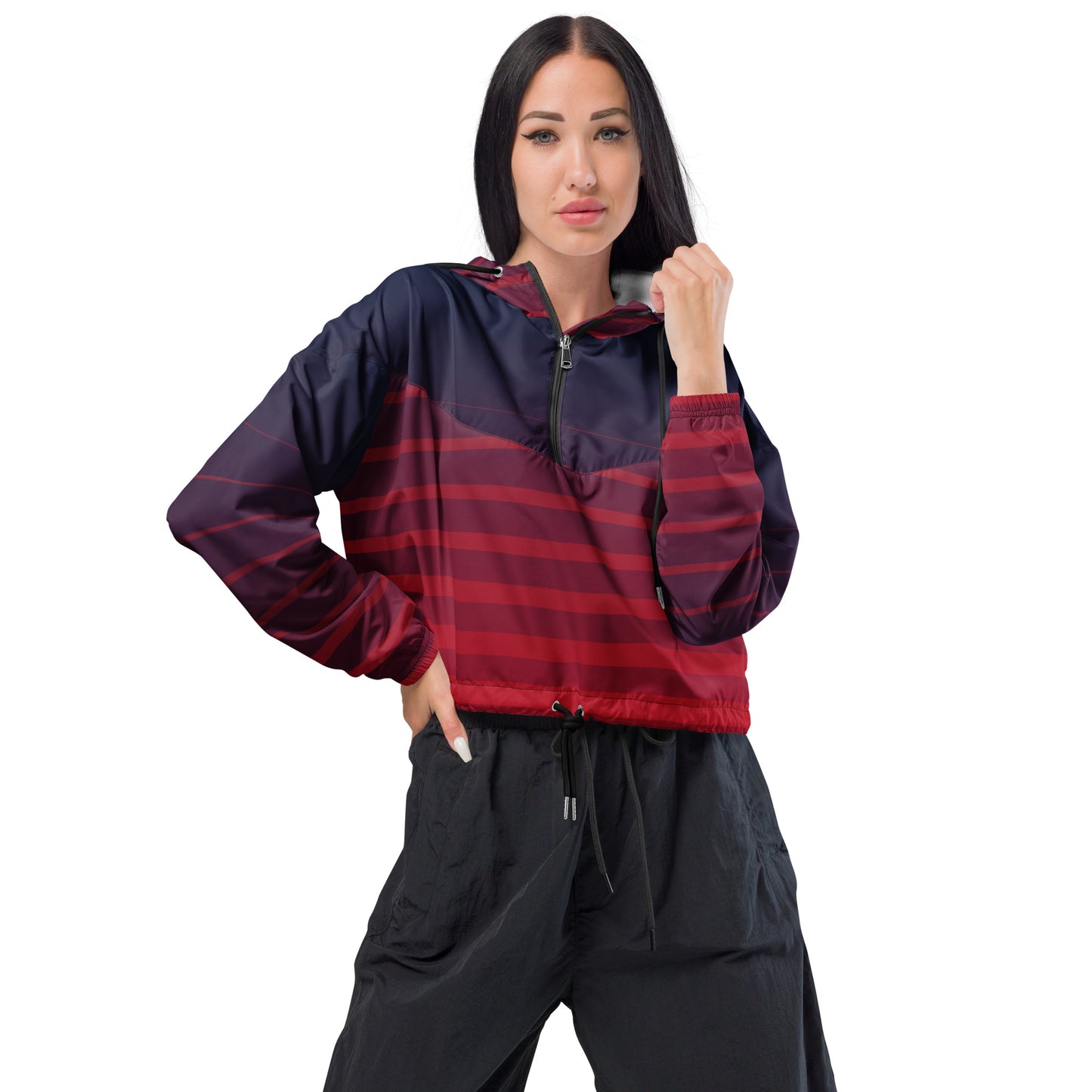 I Love Learning Red/Black Cropped Windbreaker