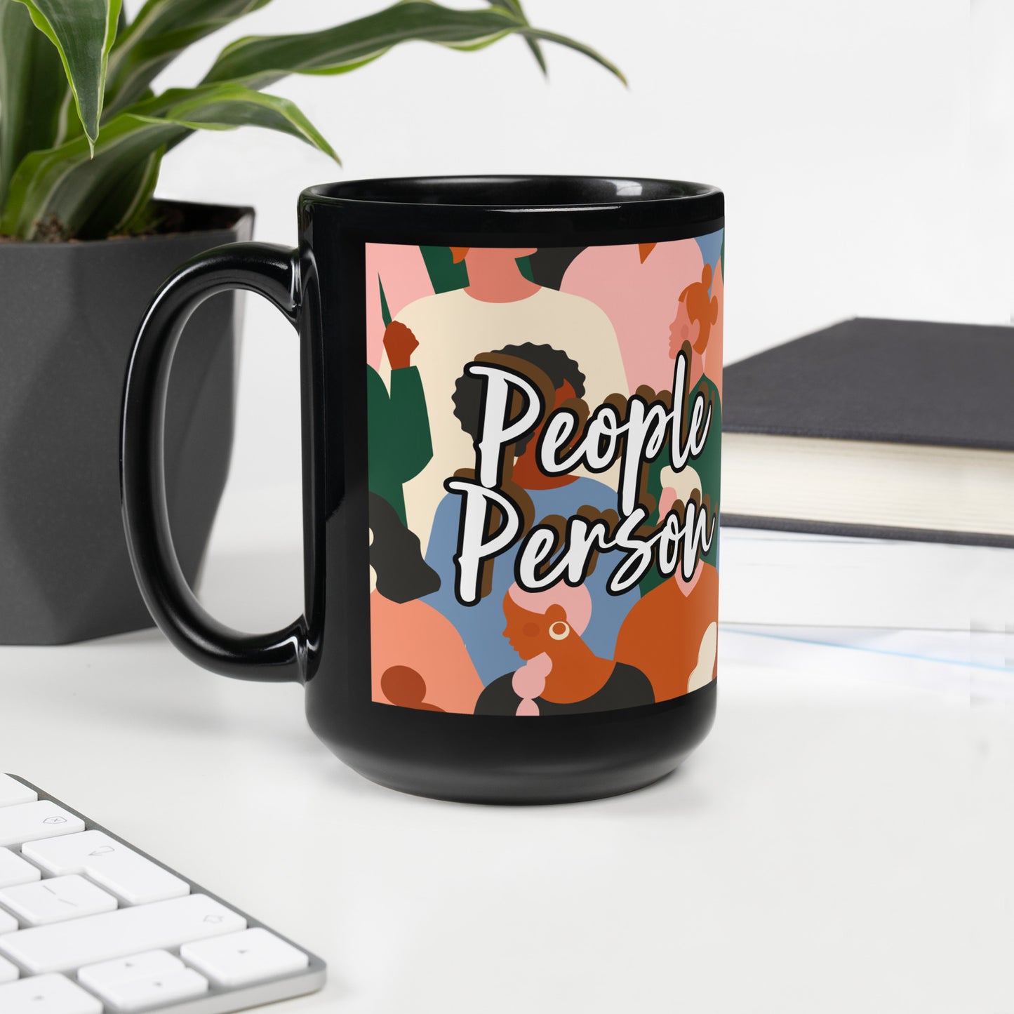 People Person Black Glossy Mug