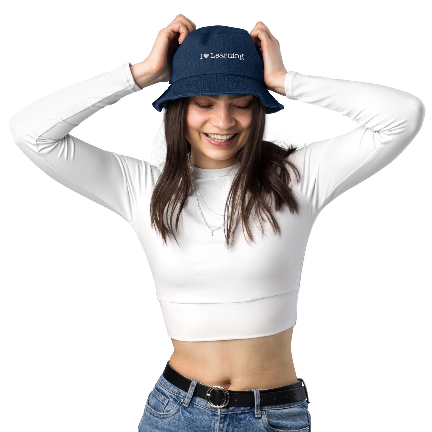 I <3 Learning Denim Bucket Hat