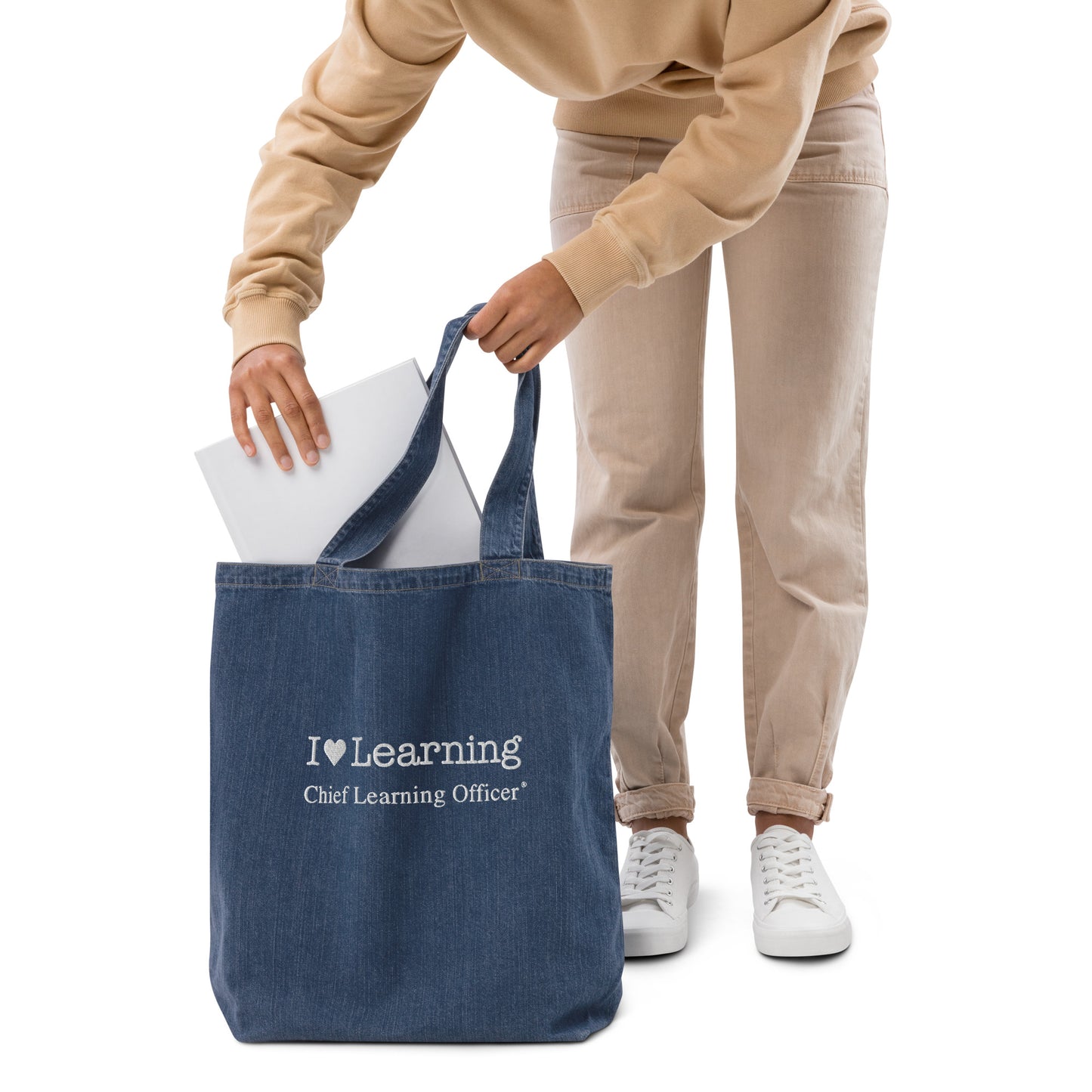 I <3 Learning Organic Denim Tote Bag