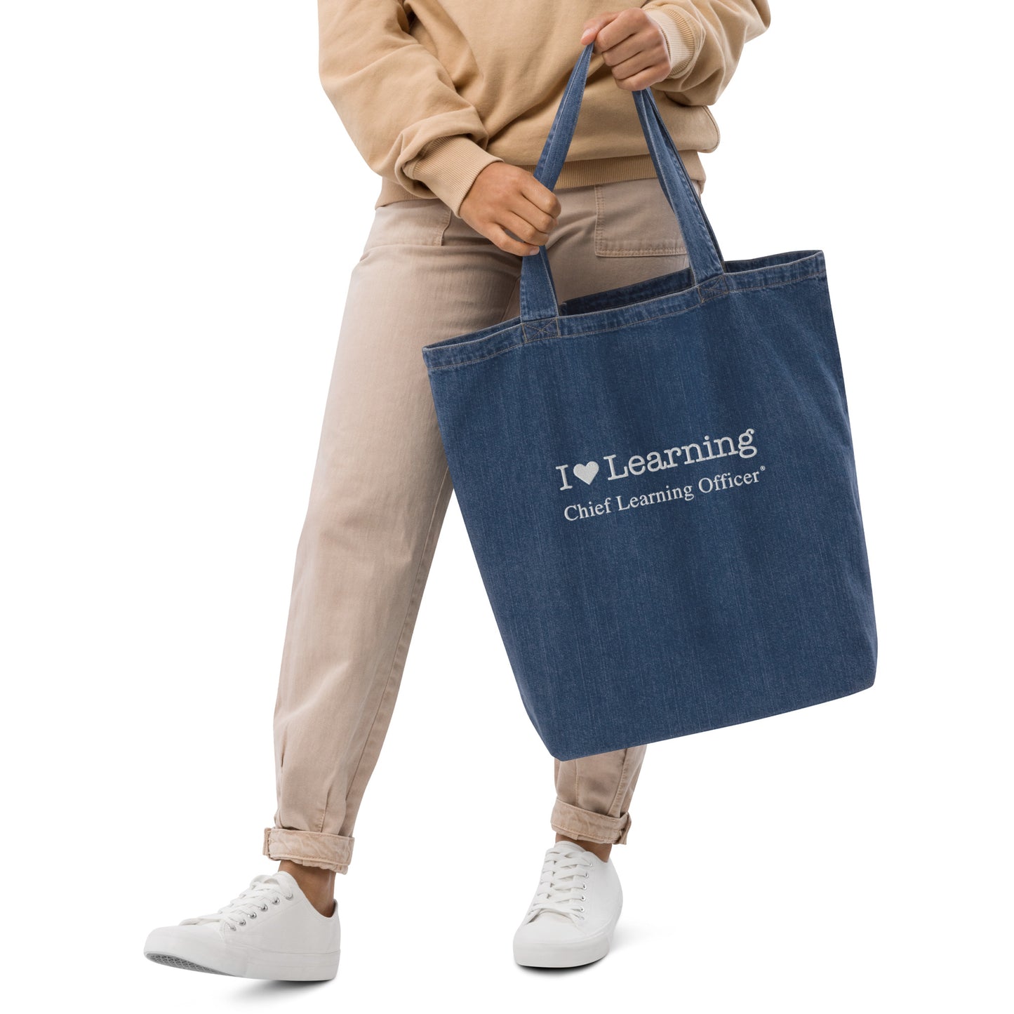 I <3 Learning Organic Denim Tote Bag