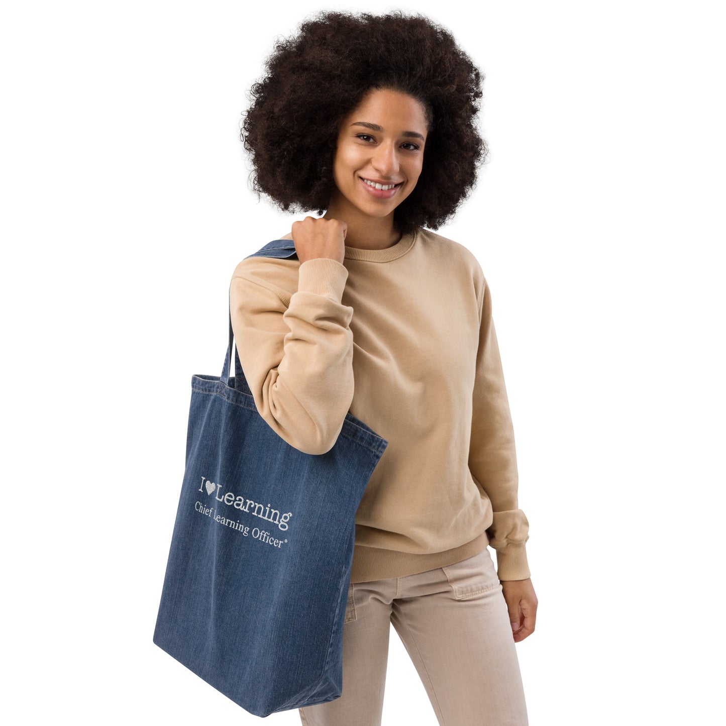I <3 Learning Organic Denim Tote Bag